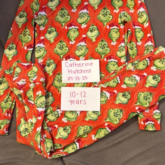 Posh Peanut Red and Green Pajama Sets with Festive Grinch Design